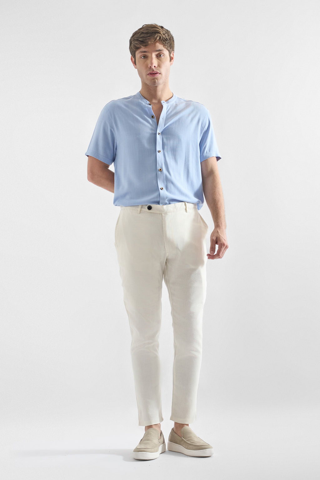 Camisa de Lino Manga Corta