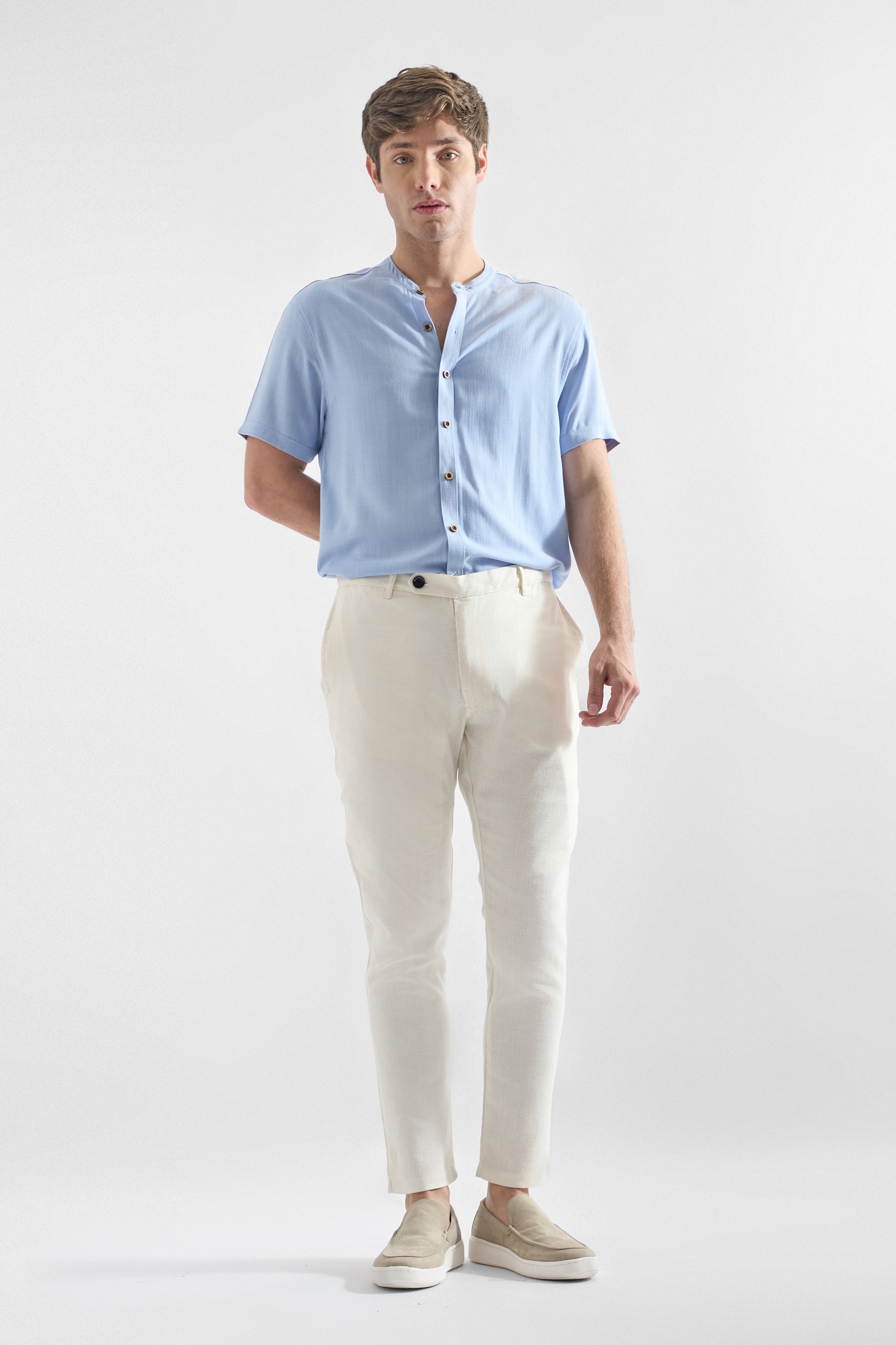 Camisa de Lino Manga Corta