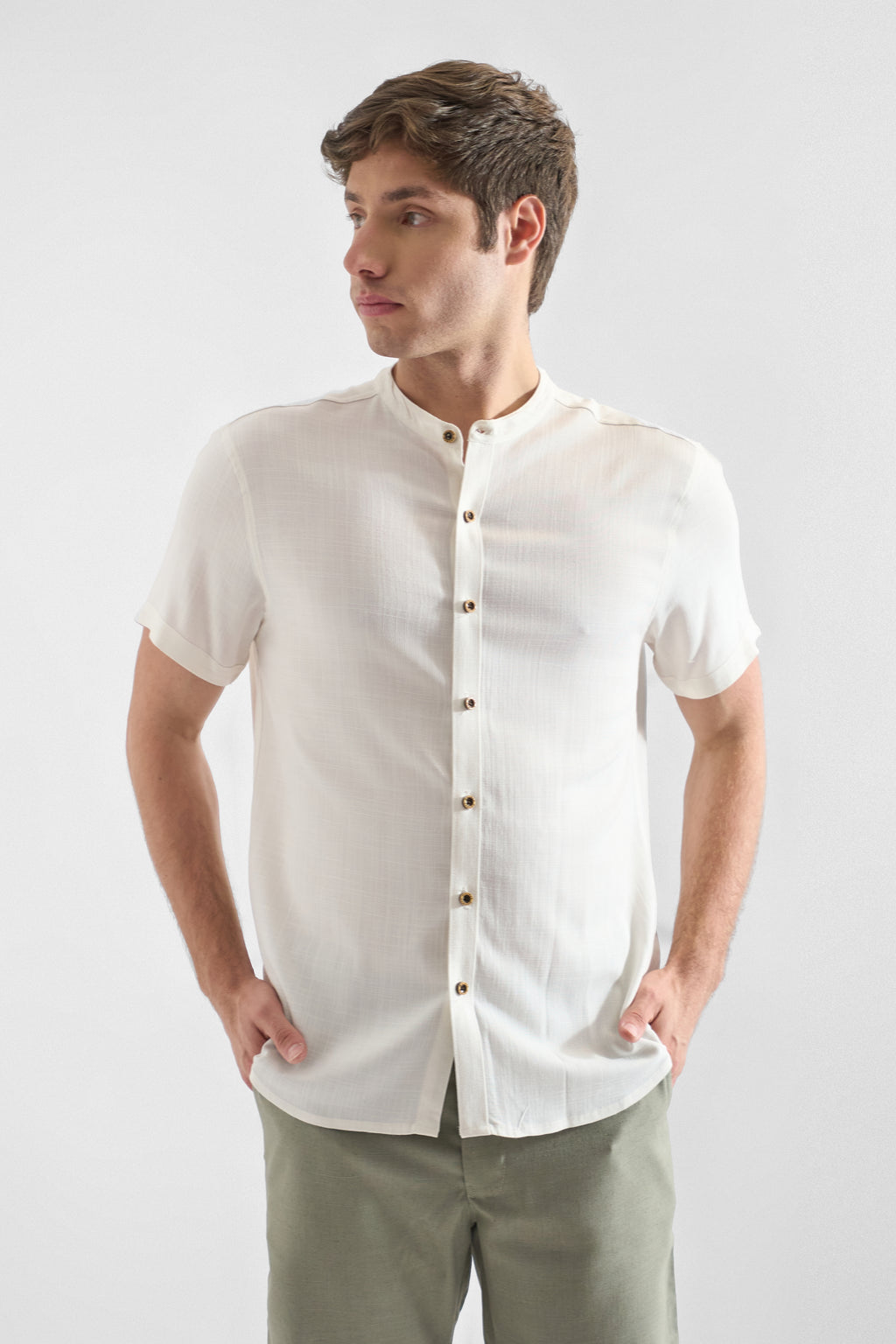 Camisa de Lino Manga Corta