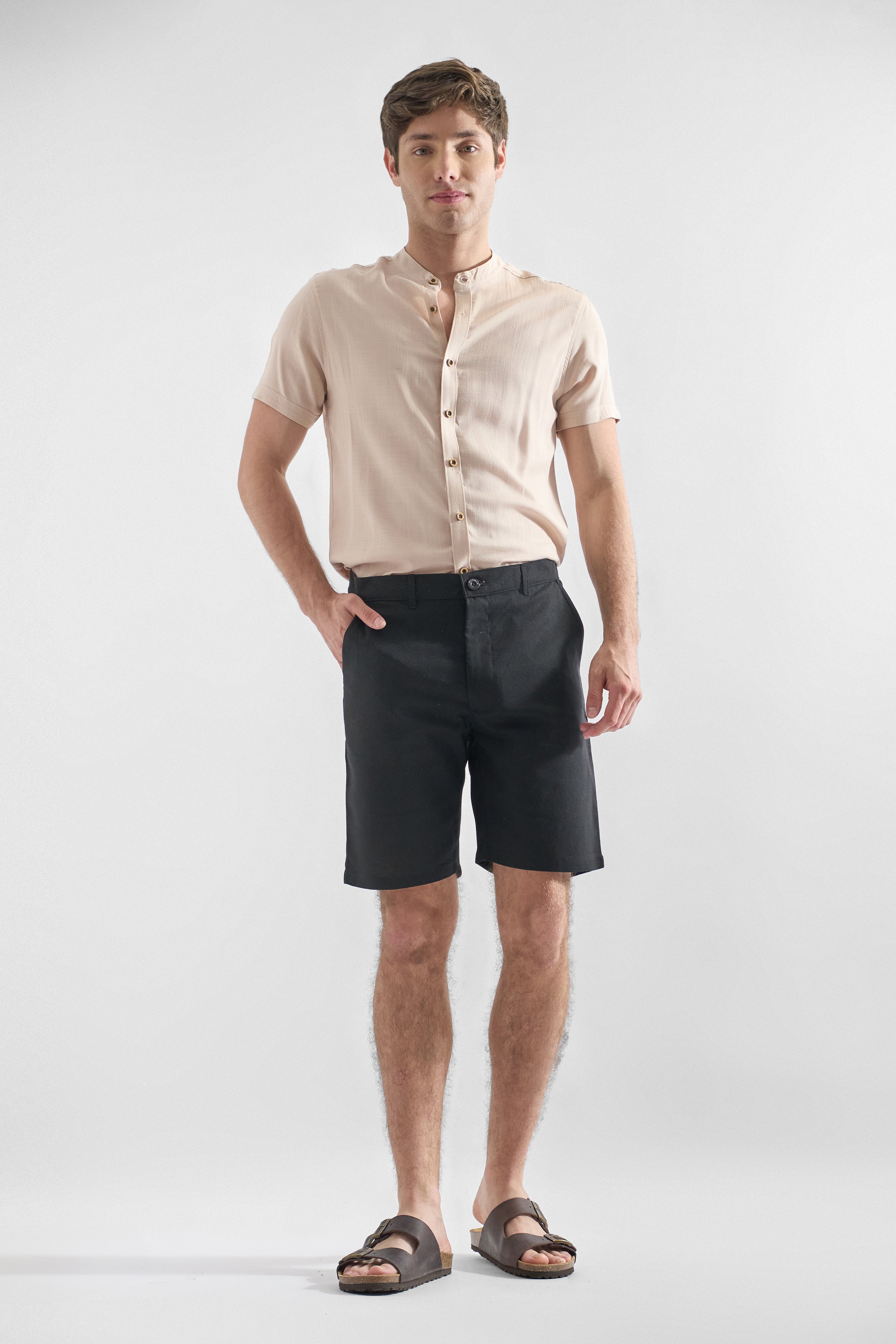 Camisa de Lino Manga Corta