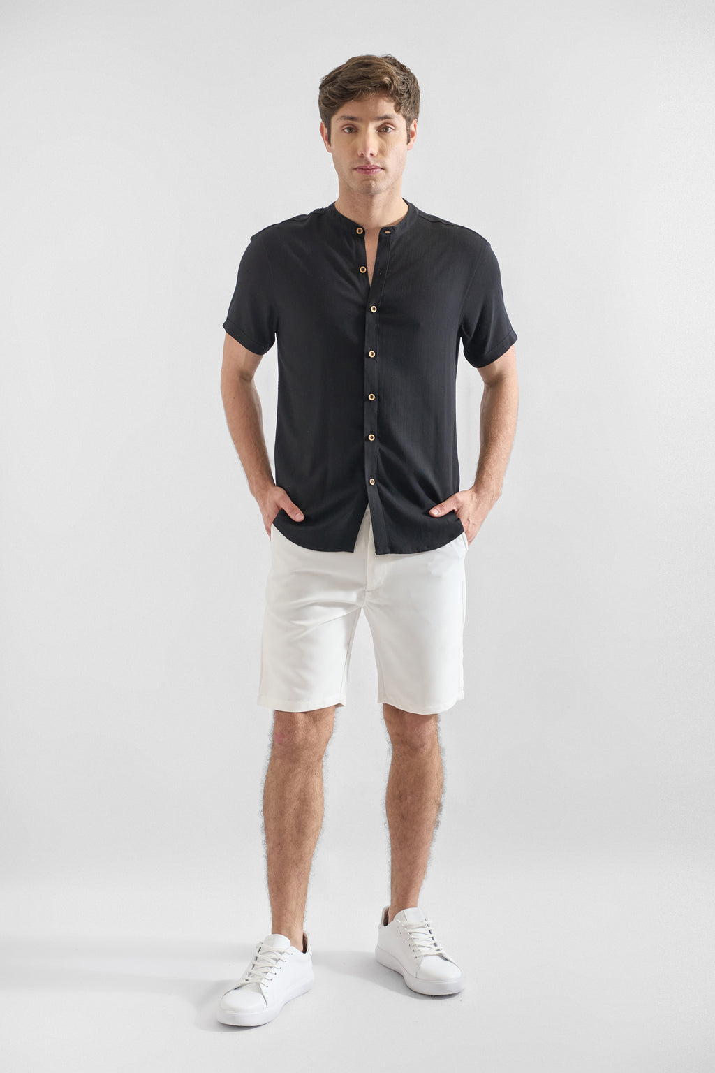 Camisa de Lino Manga Corta