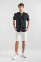 Camisa de Lino Manga Corta