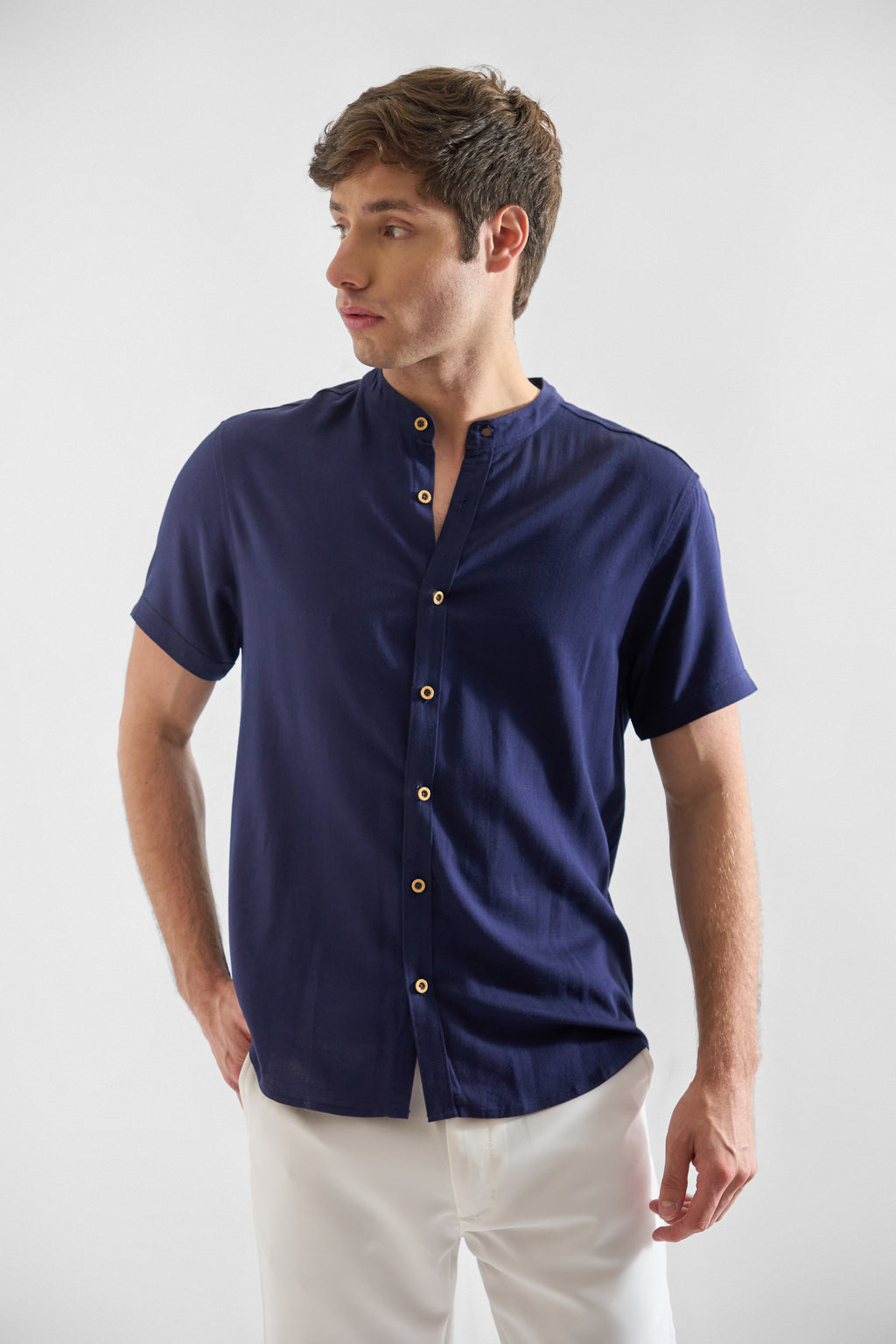 Camisa de Lino Manga Corta