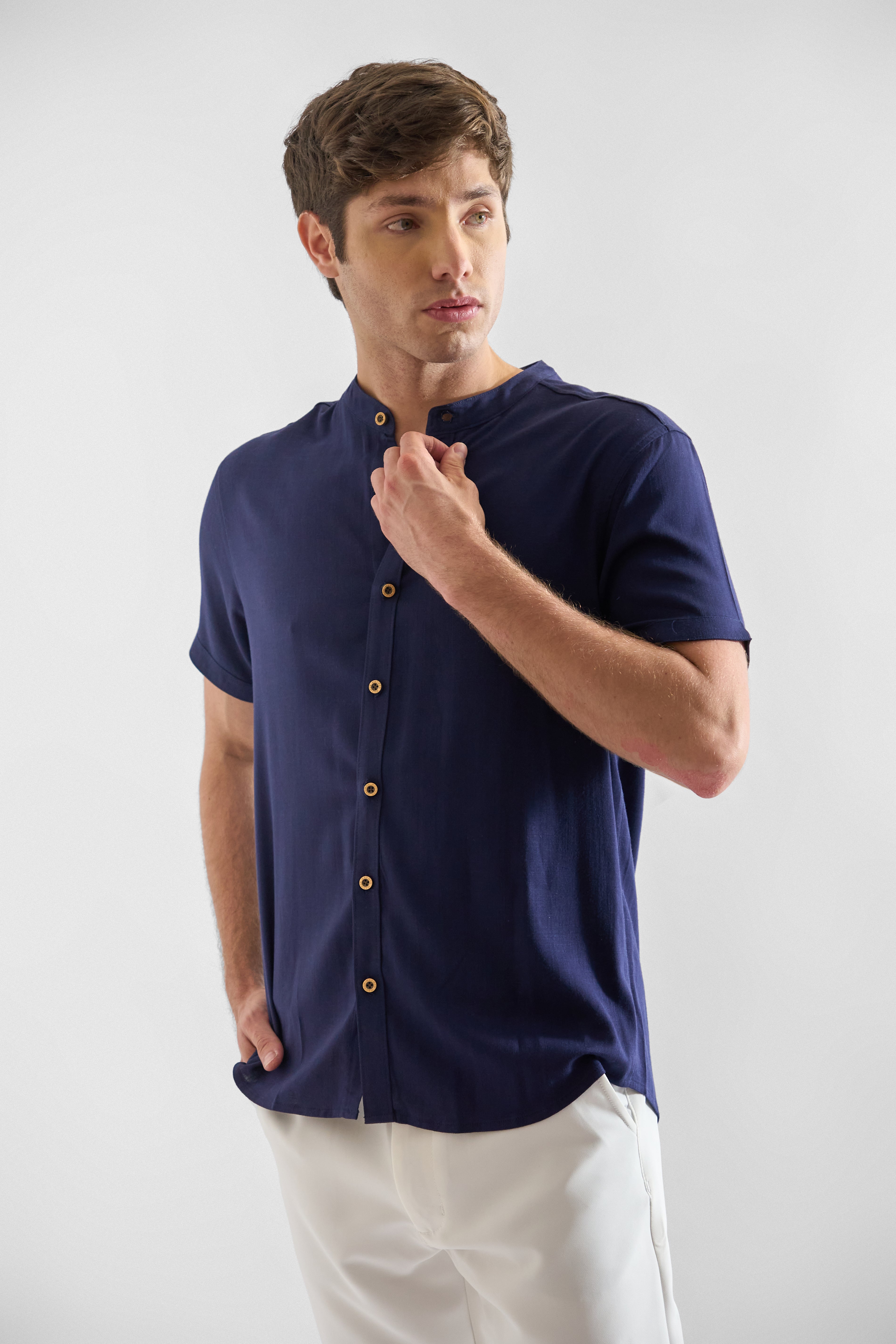 Camisa de Lino Manga Corta