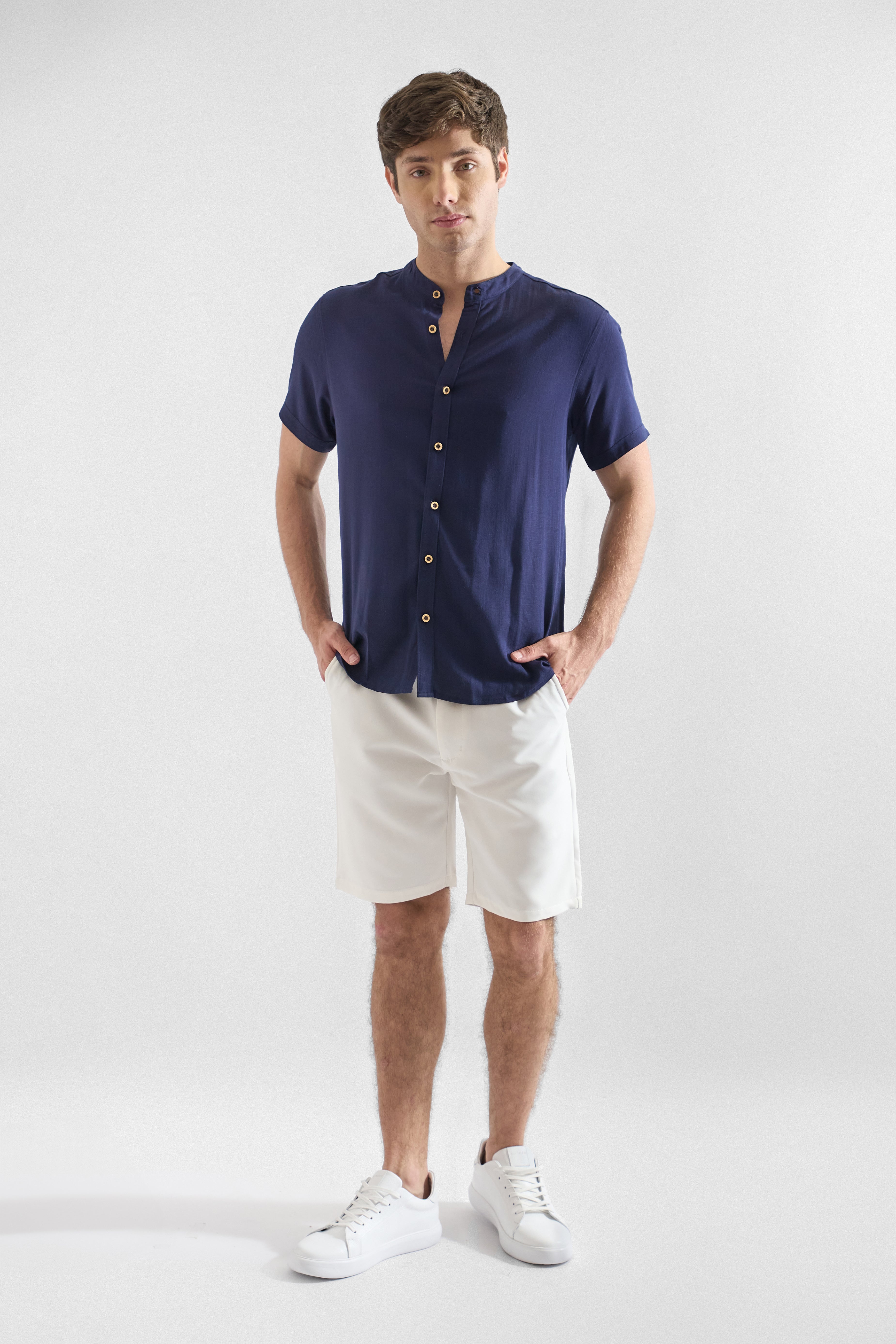Camisa de Lino Manga Corta