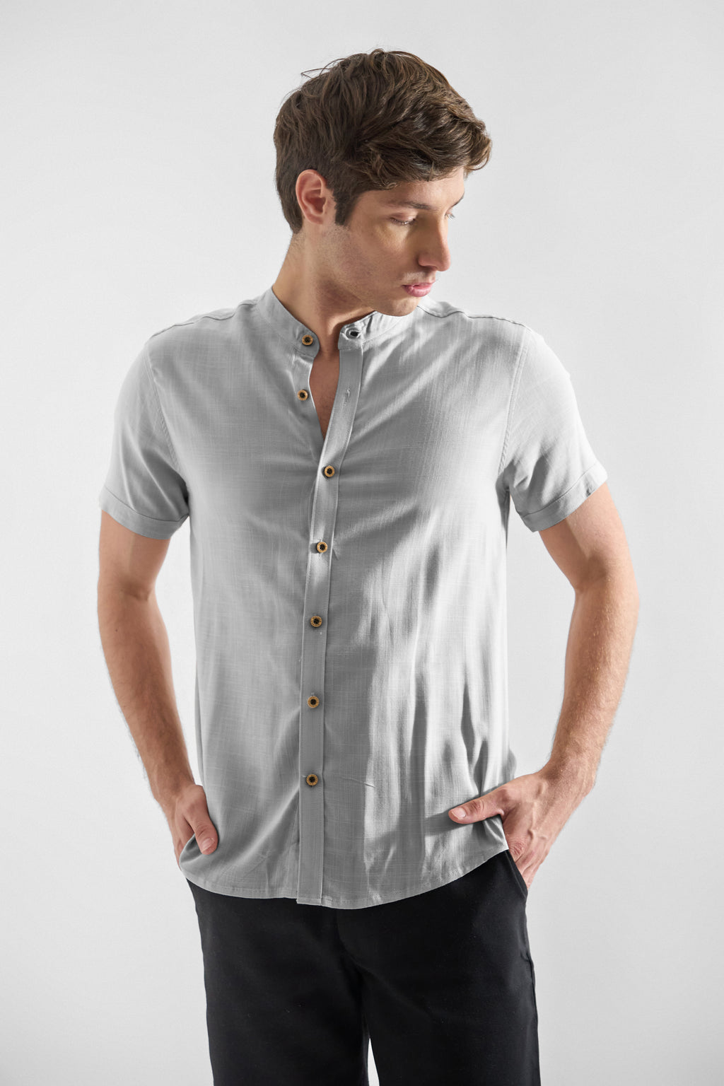 Camisa de Lino Manga Corta