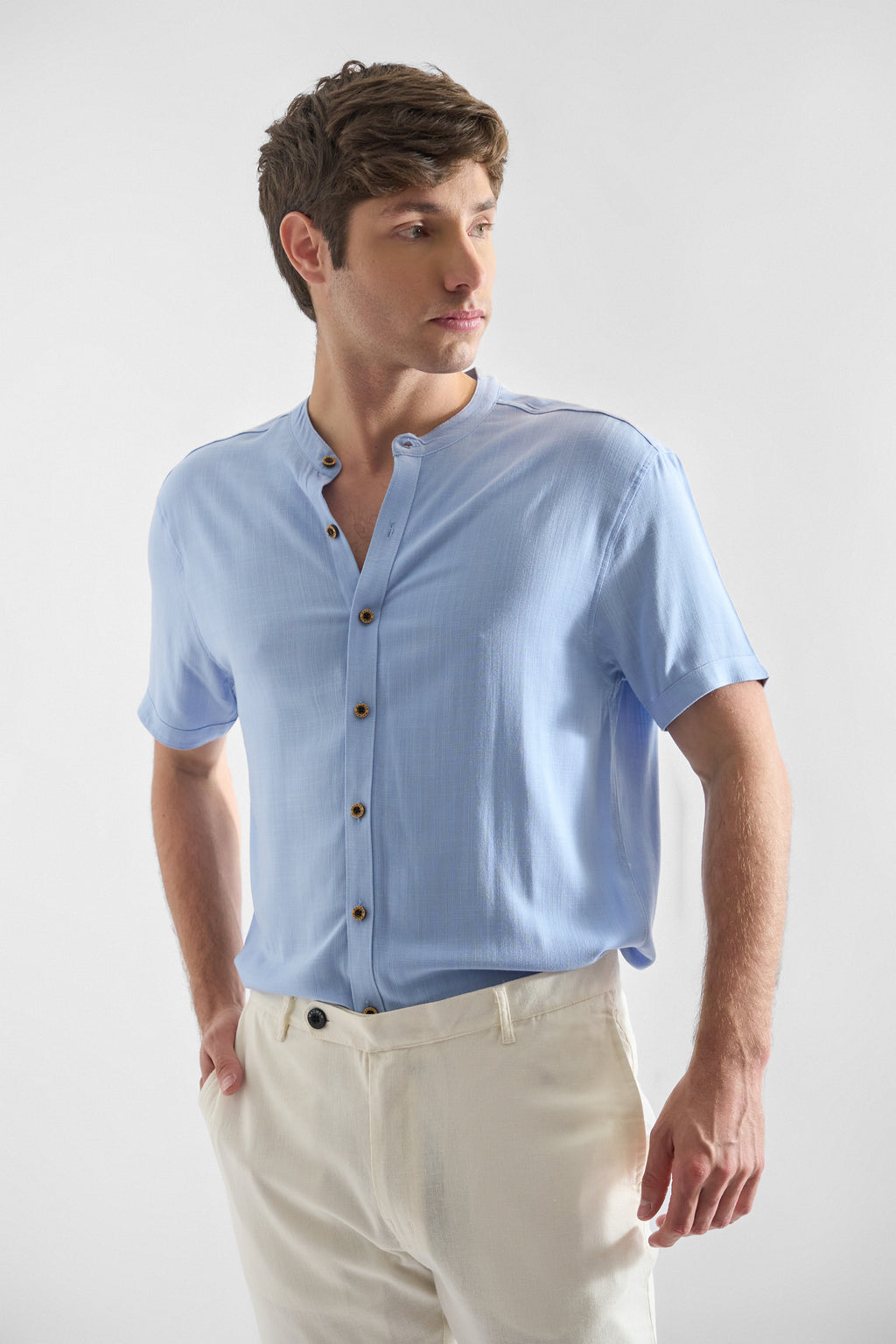 Camisa de Lino Manga Corta