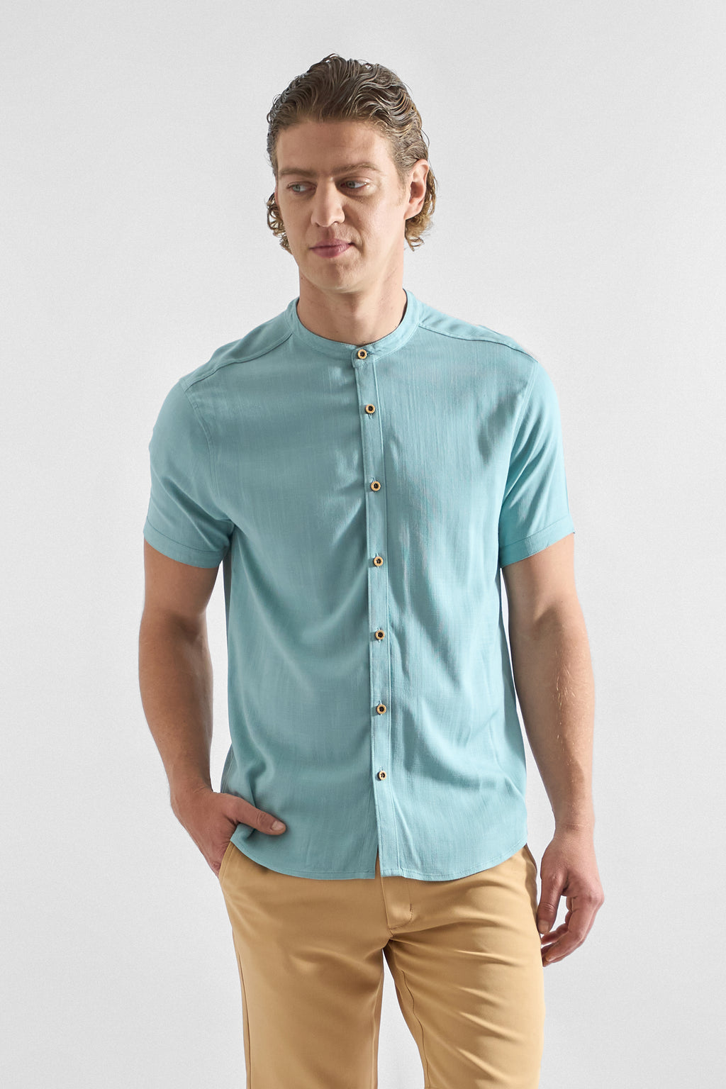 Camisa de Lino Manga Corta