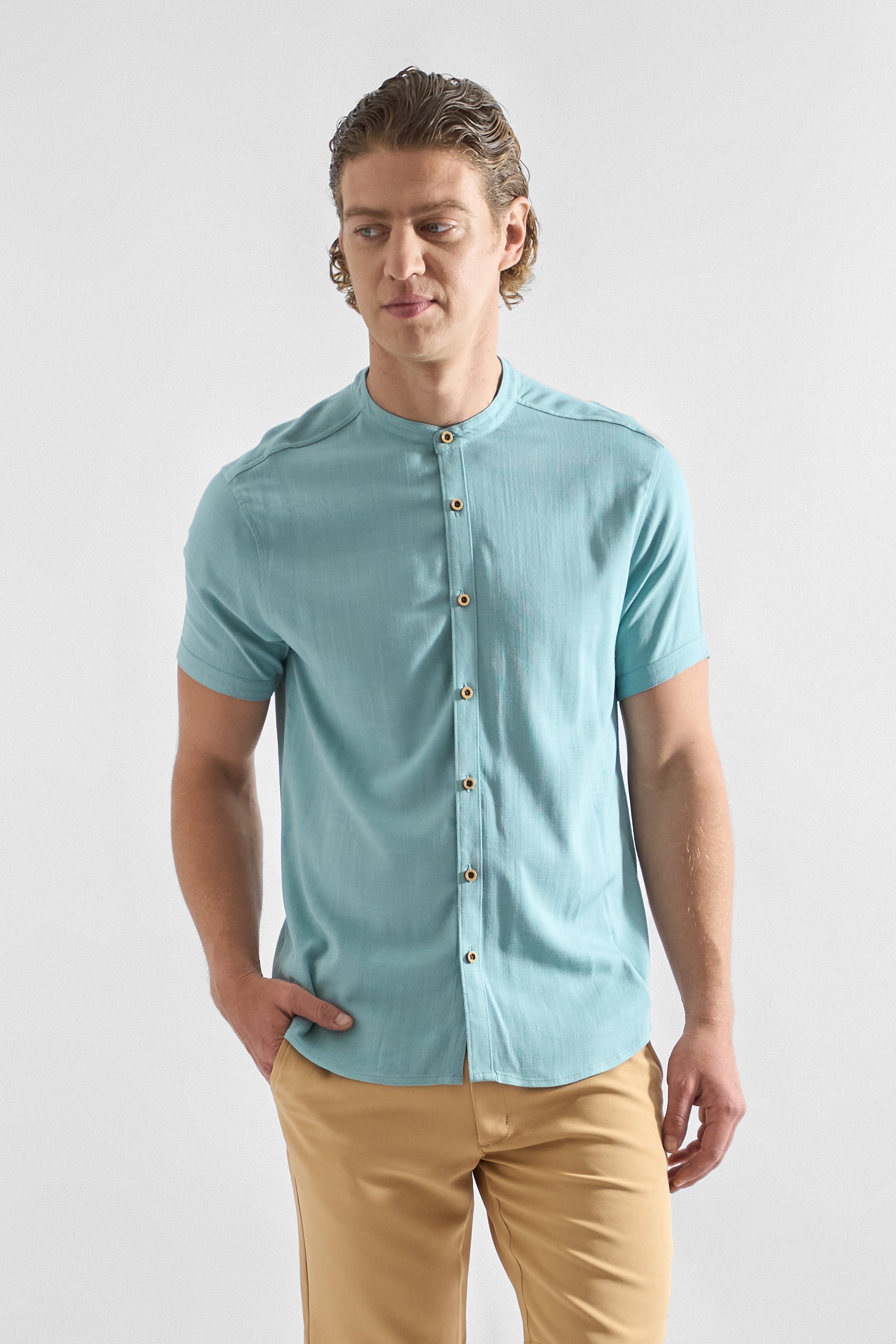 Camisa de Lino Manga Corta