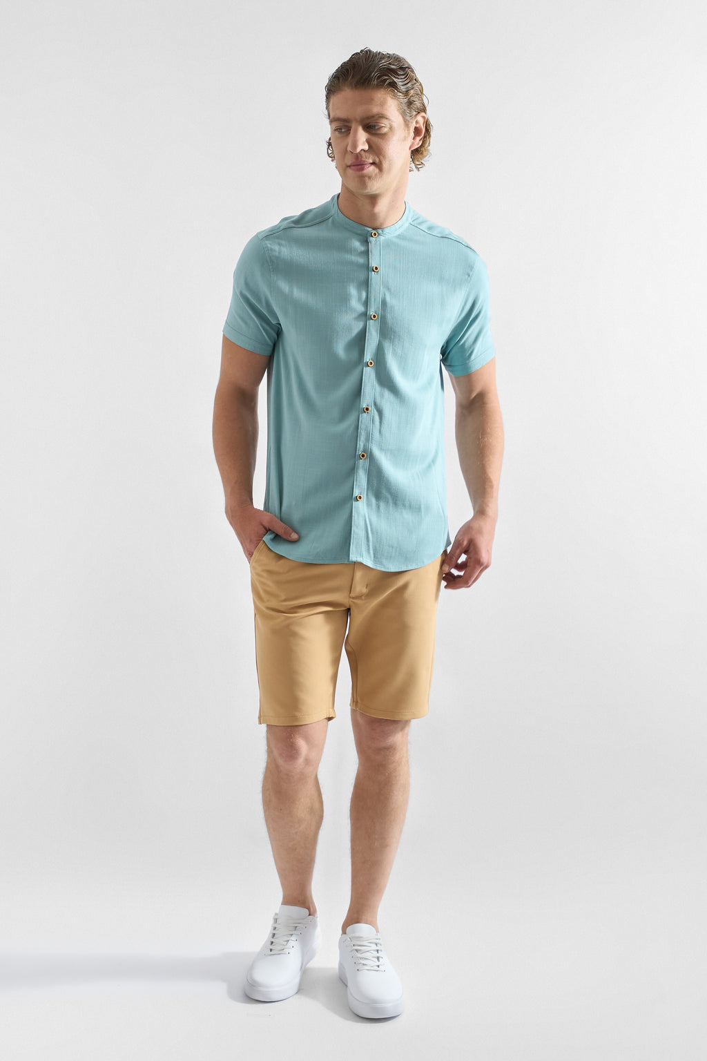 Camisa de Lino Manga Corta
