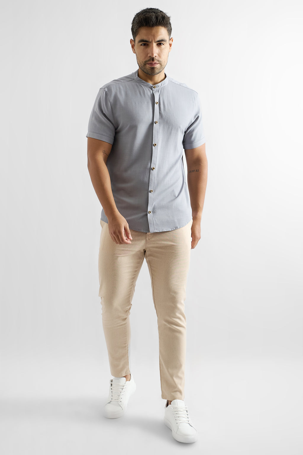 Camisa de Lino Manga Corta