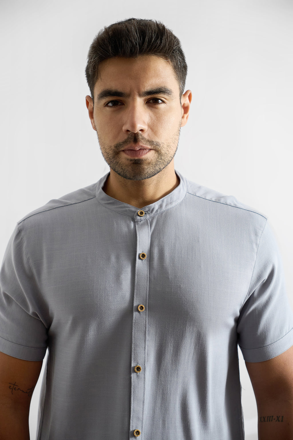 Camisa de Lino Manga Corta