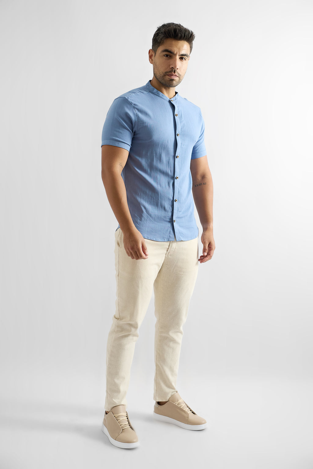 Camisa de Lino Manga Corta