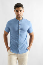 Camisa de Lino Manga Corta