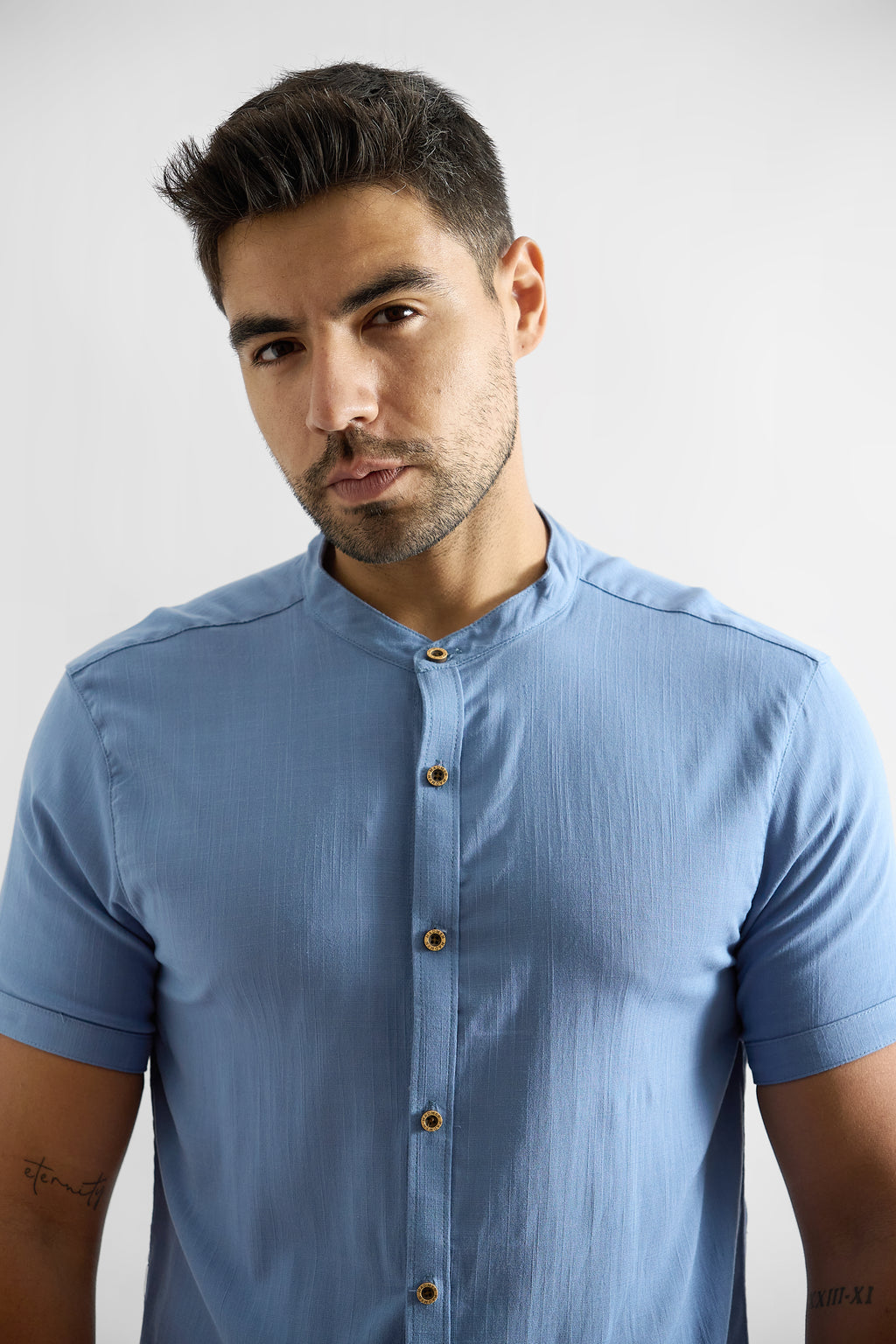 Camisa de Lino Manga Corta