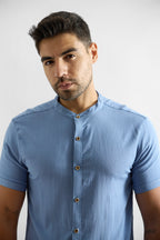 Camisa de Lino Manga Corta