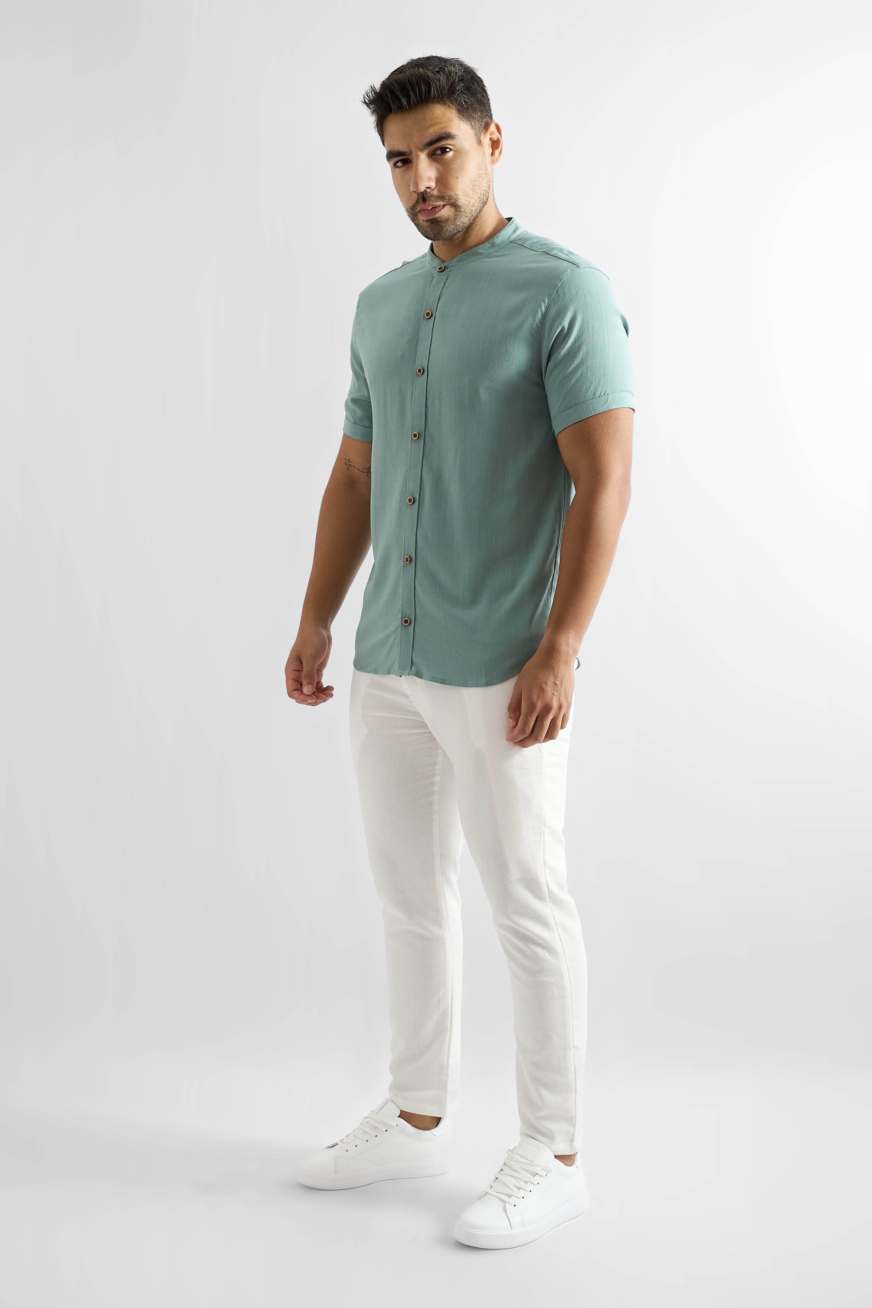 Camisa de Lino Manga Corta