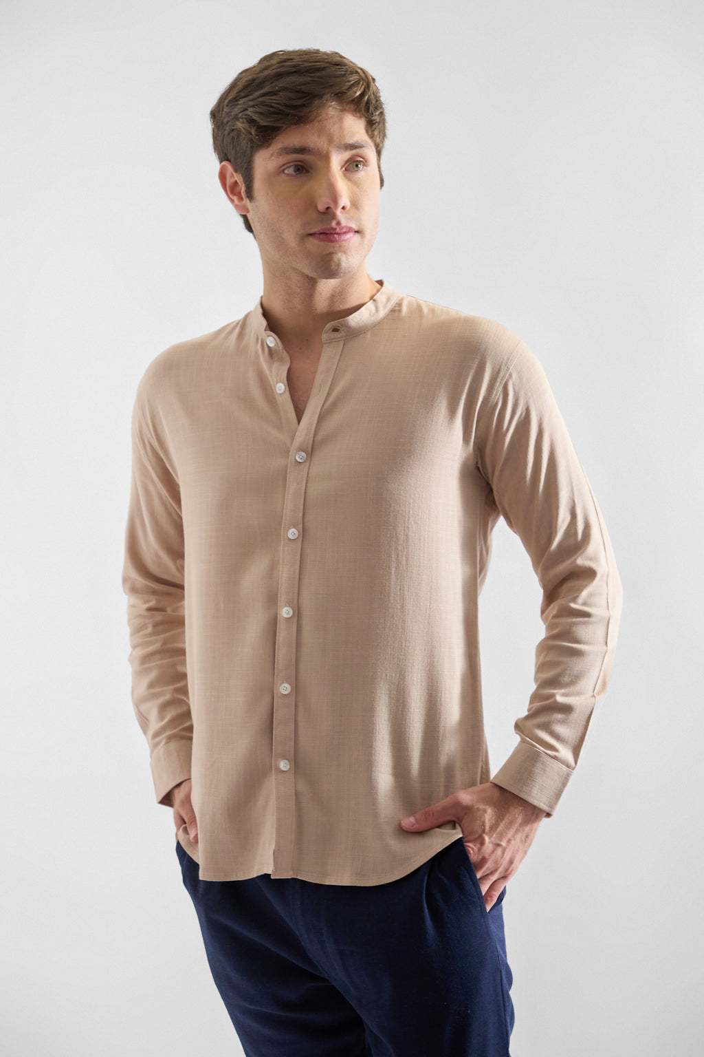 Camisa de Lino Manga Larga