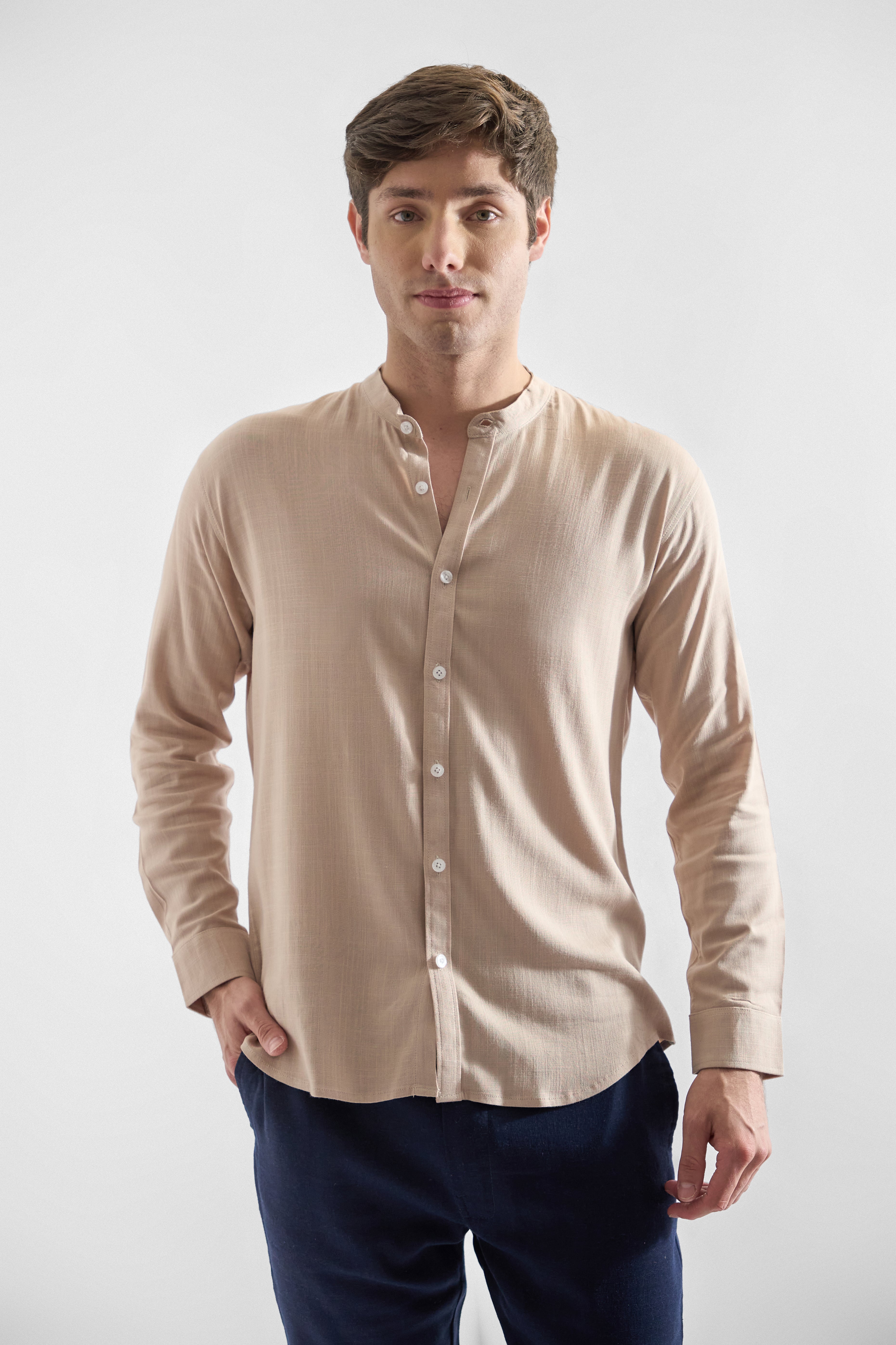 Camisa de Lino Manga Larga