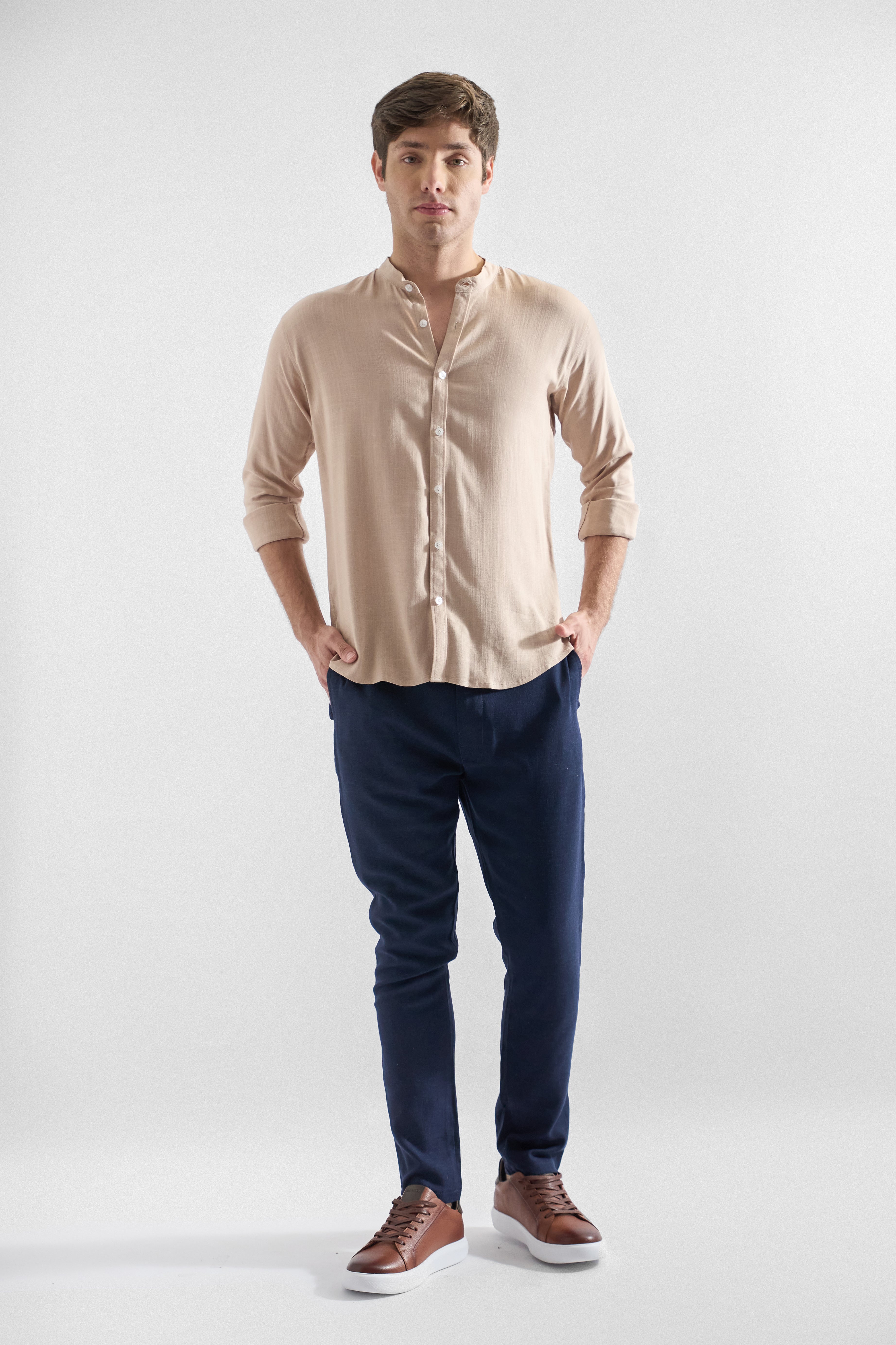 Camisa de Lino Manga Larga