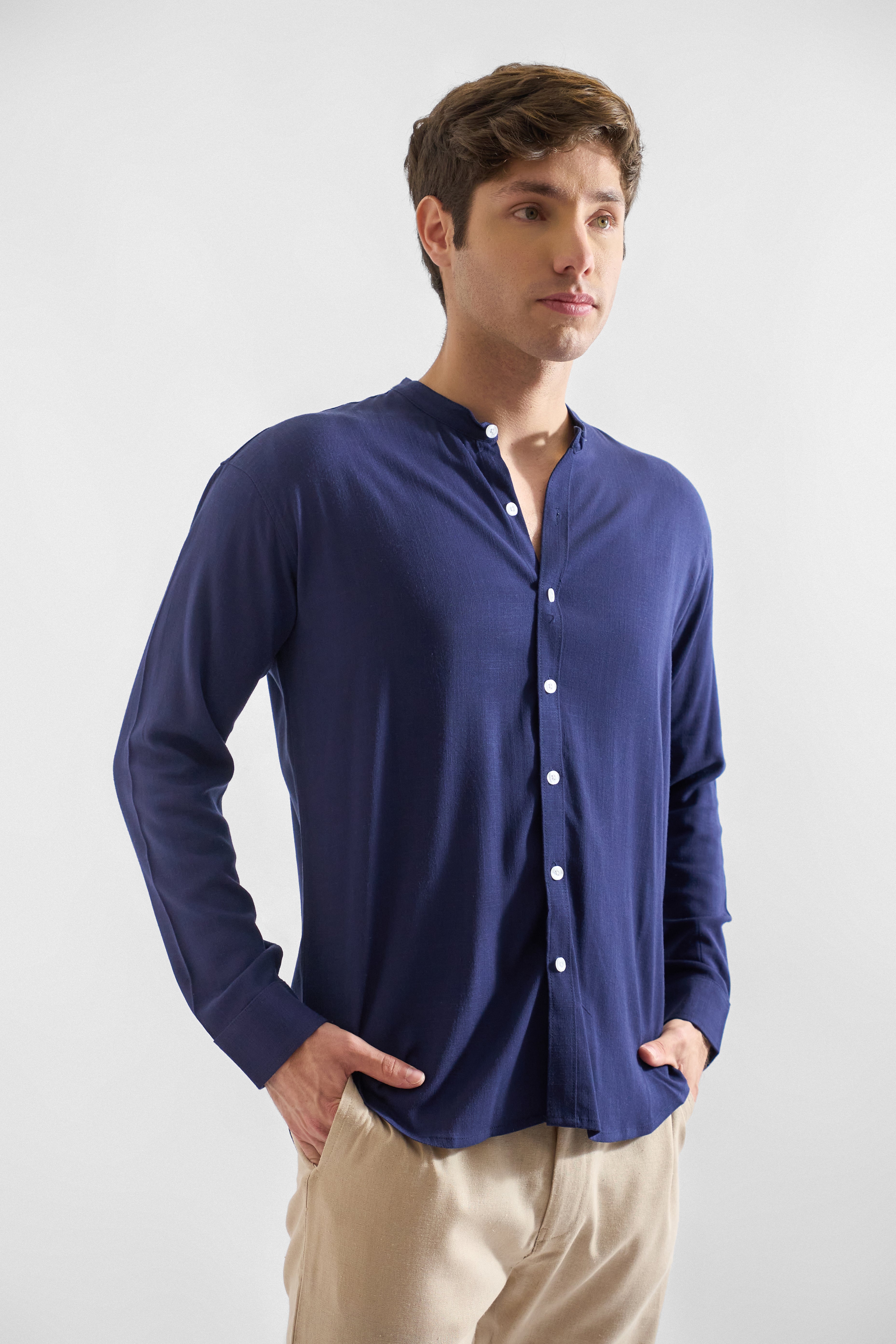 Camisa de Lino Manga Larga