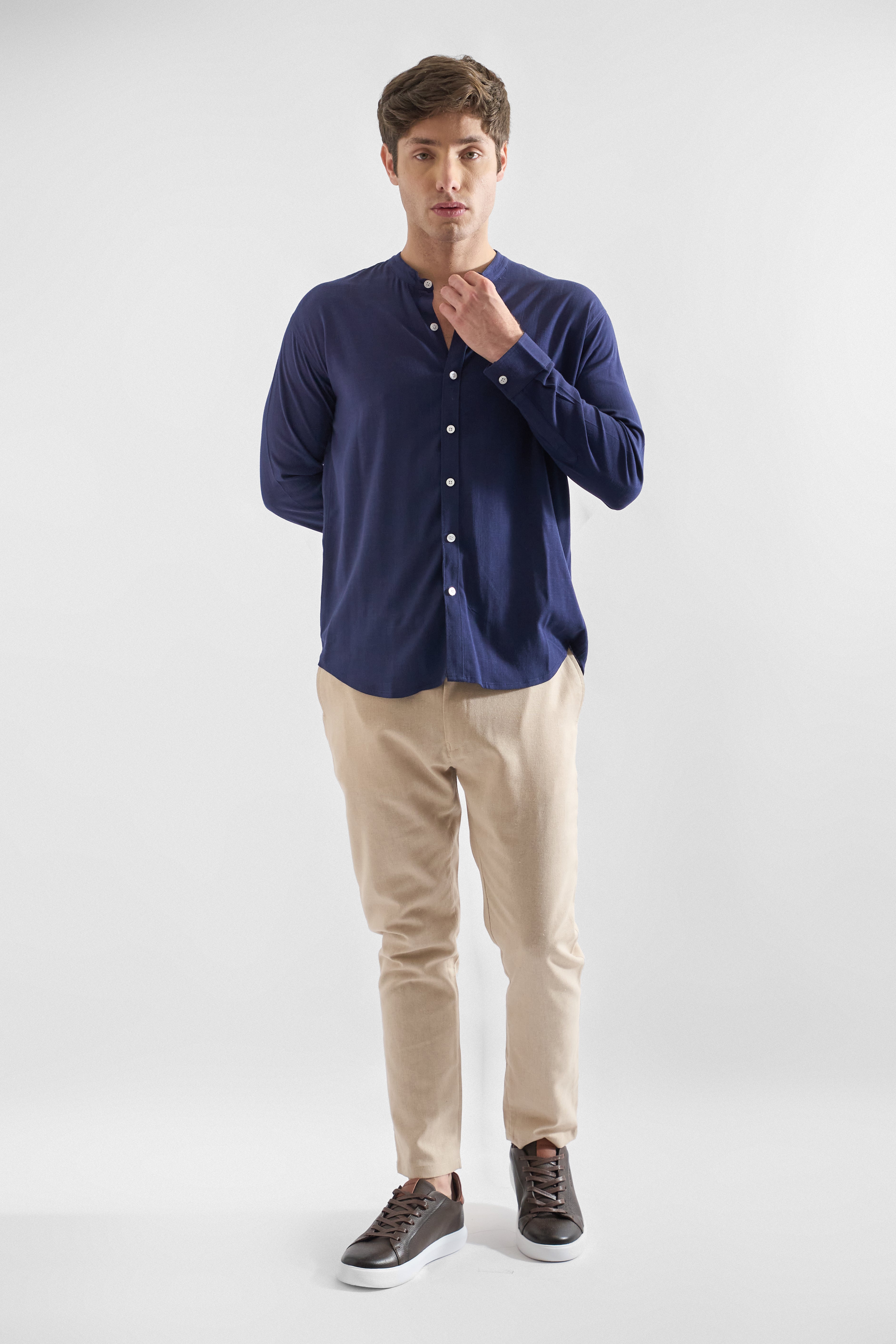Camisa de Lino Manga Larga