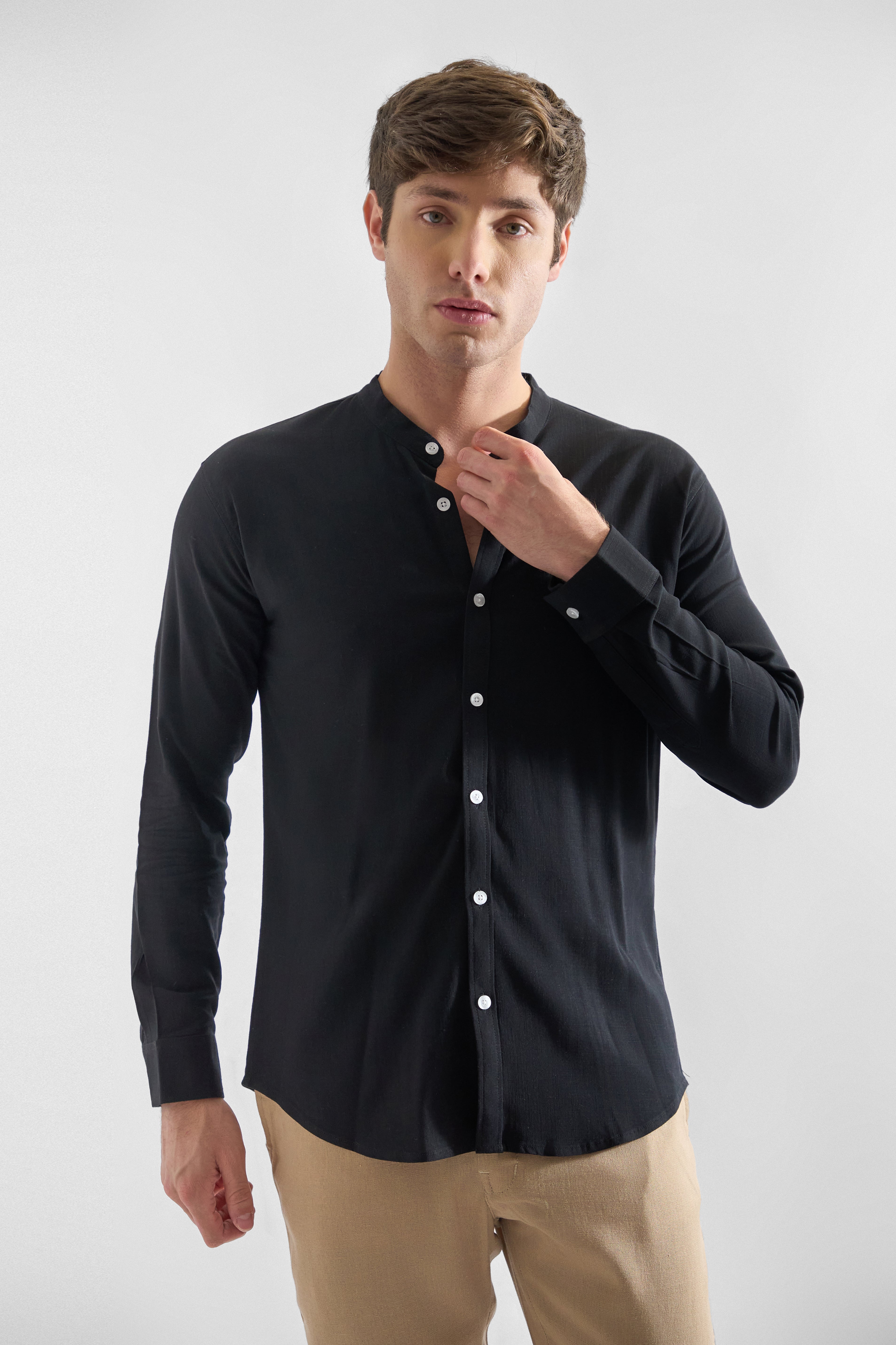 Camisa de Lino Manga Larga