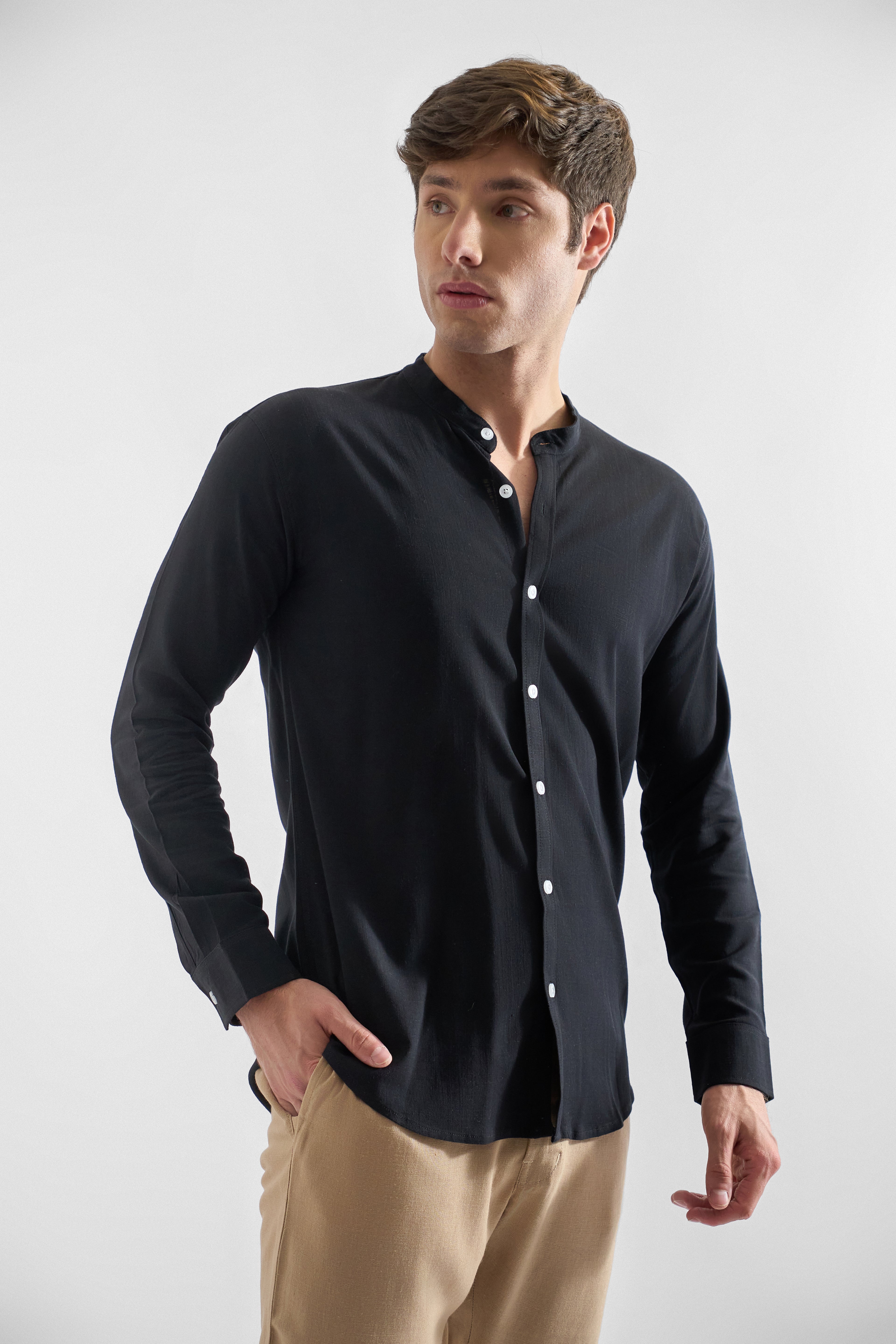 Camisa de Lino Manga Larga