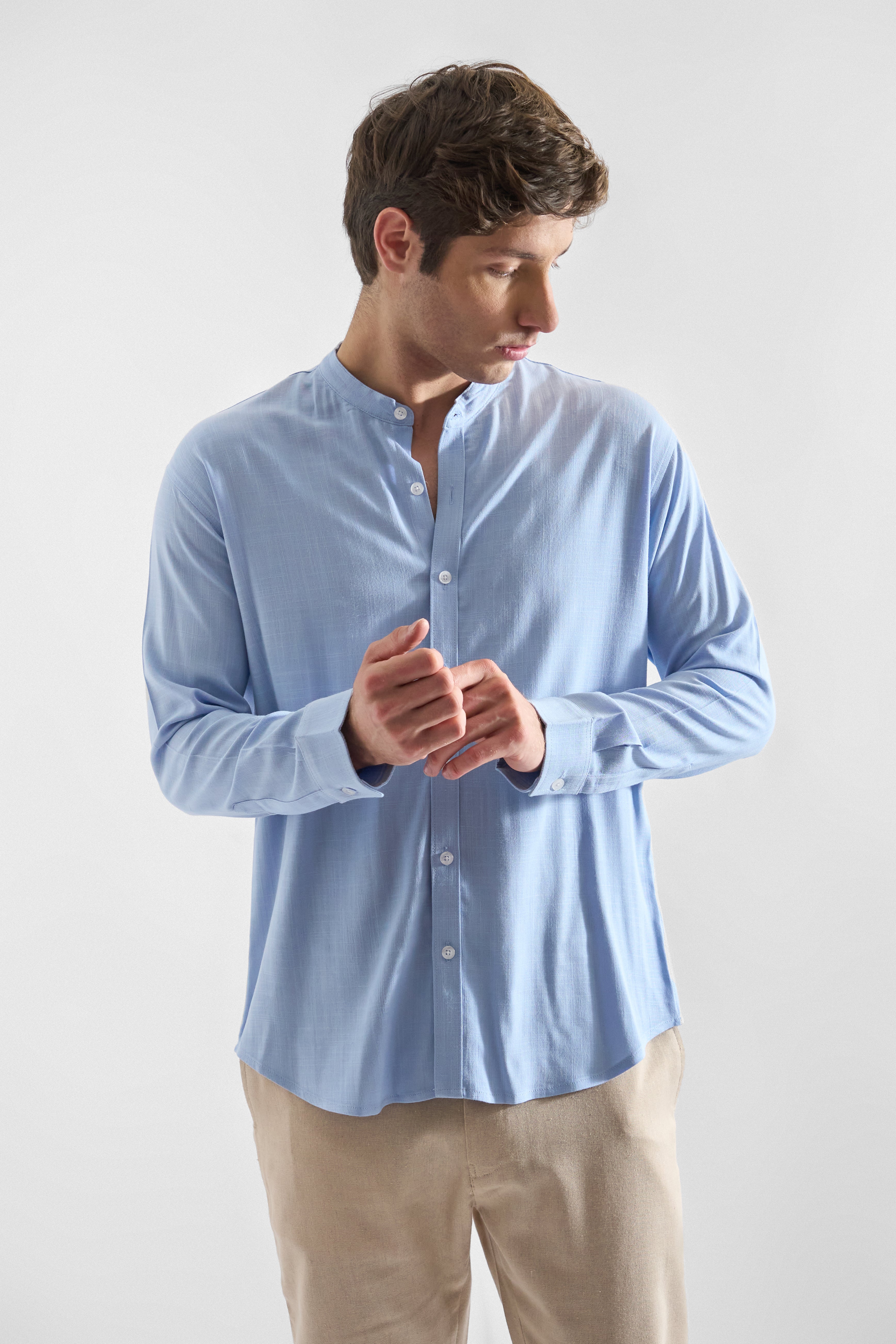 Camisa de Lino Manga Larga
