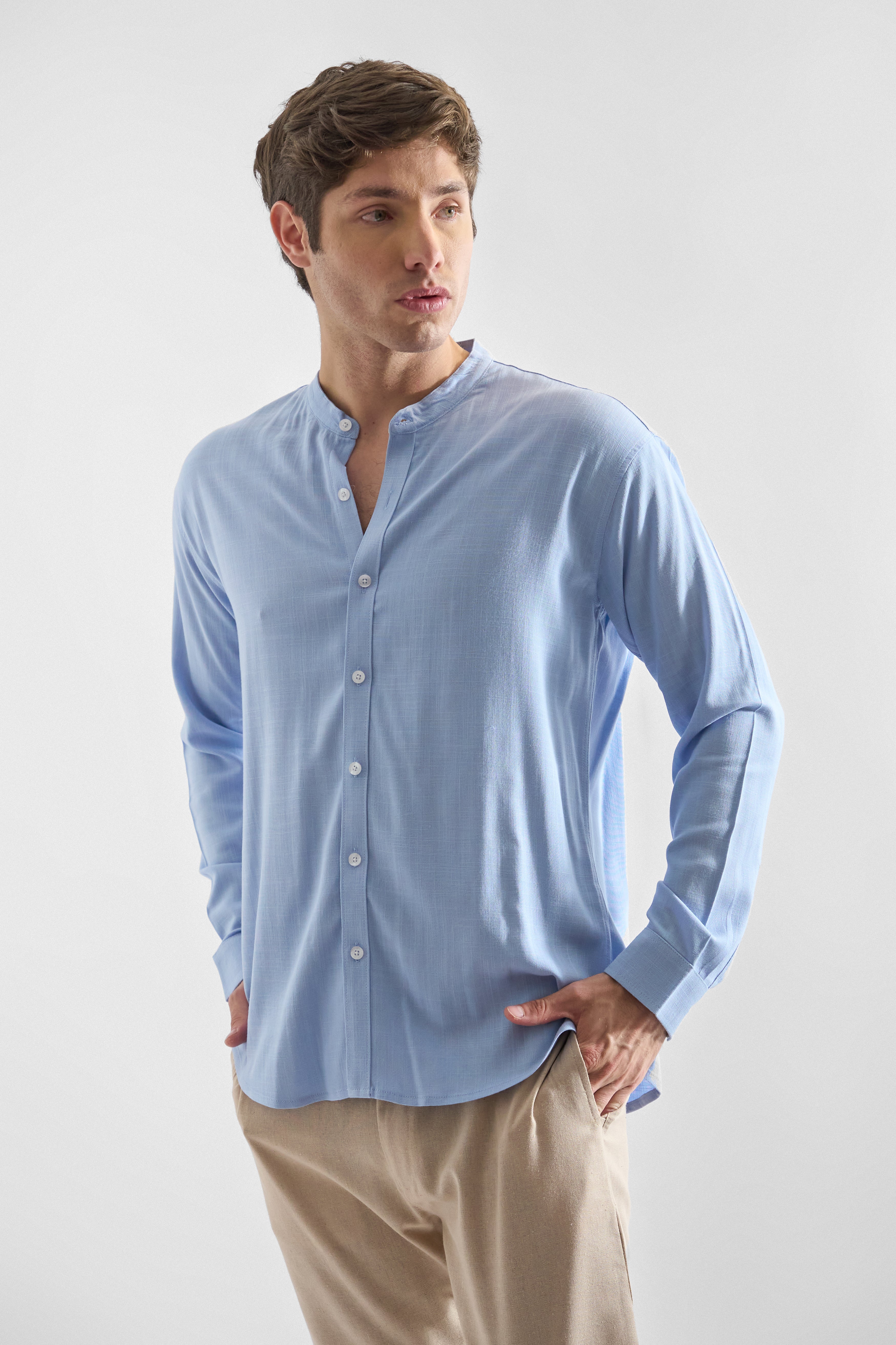 Camisa de Lino Manga Larga
