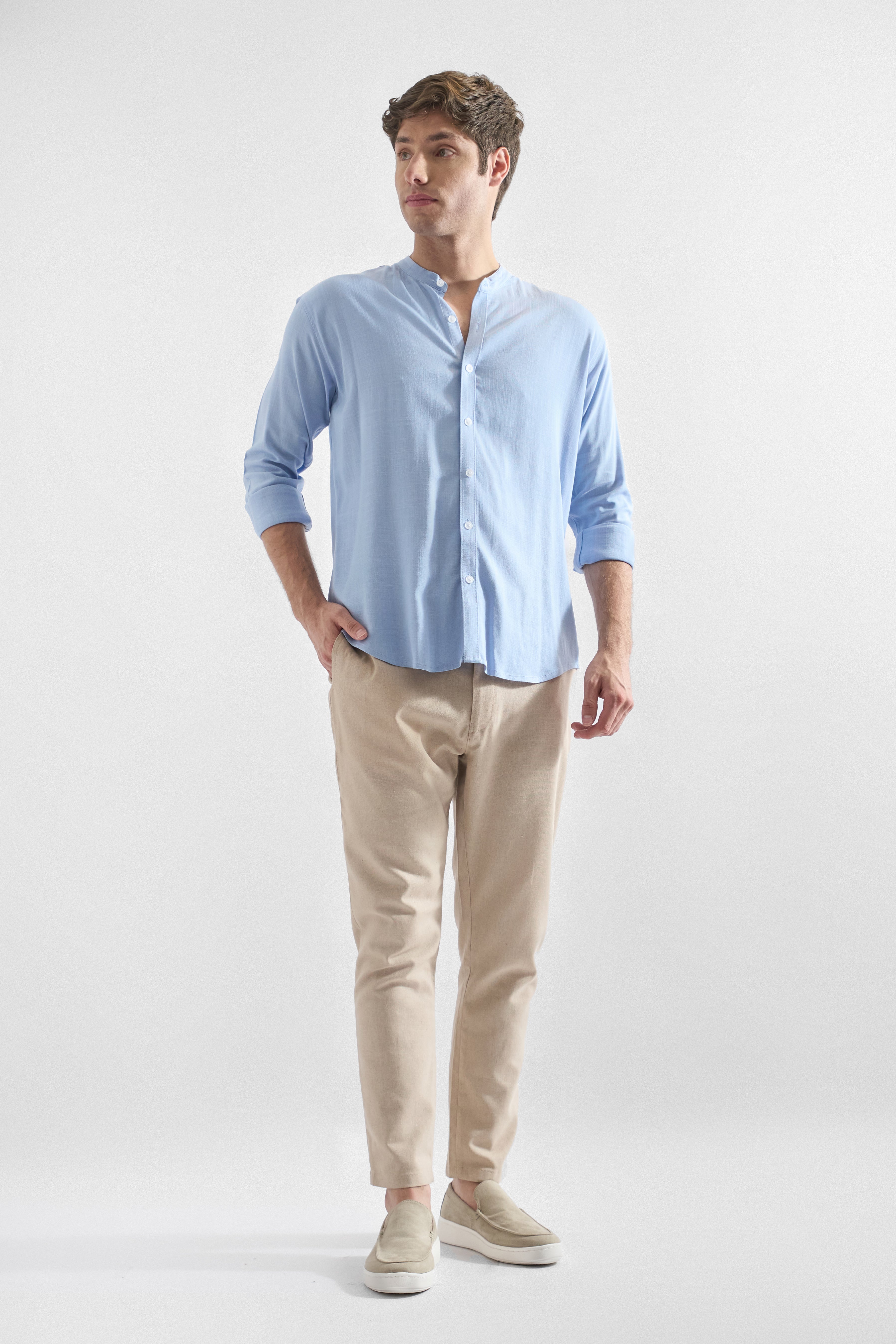 Camisa de Lino Manga Larga