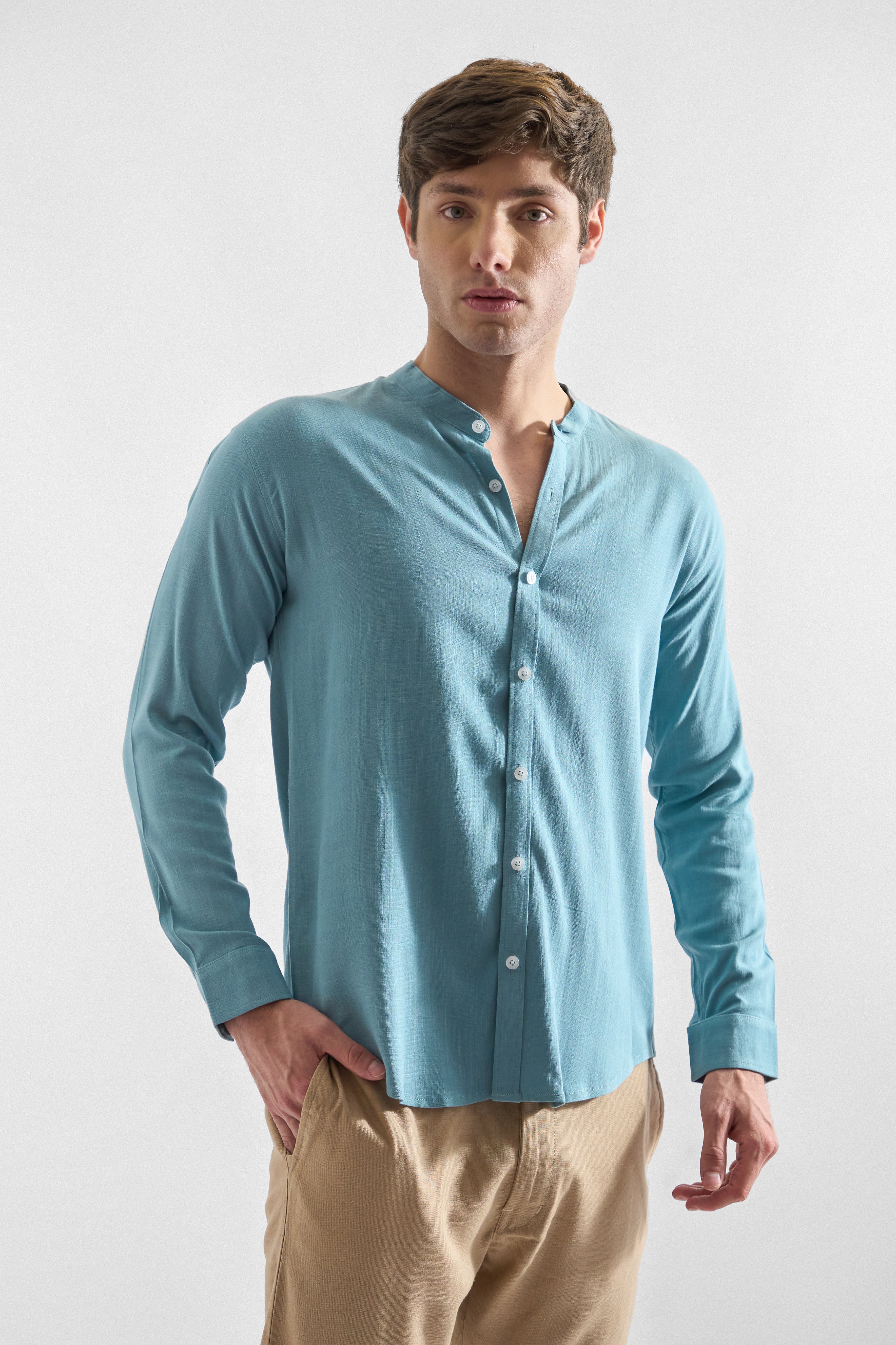 Camisa de Lino Manga Larga